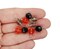 Halloween Bead Dangle Charms with Orange & Black Fire-Polished Beads, 10 pcs, Adorabilities
